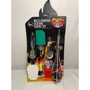 Cooks On Fire 4-Piece Multi-Purpose Silicone Utensil Baking Set